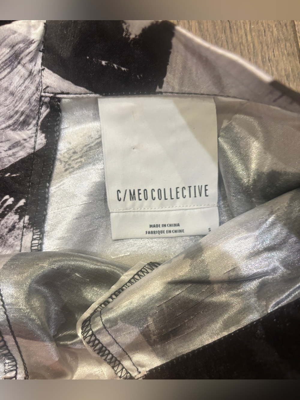 C/MEO Collective Black & White Brushstroke Skort - Picture 3 of 4